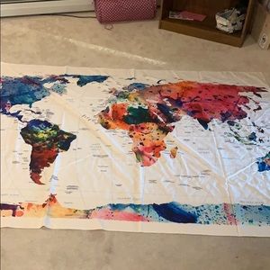 Tie dye world map tapestry